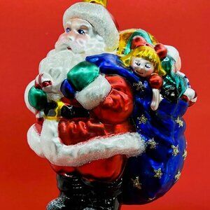 Vintage Lumiere Santa Ornament